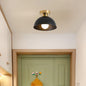 Matte Metal Semi-Flush Ceiling Light – Black