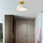 Matte Metal Semi-Flush Ceiling Light – White