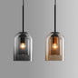 Mid-Century Double Glass Pendant Light