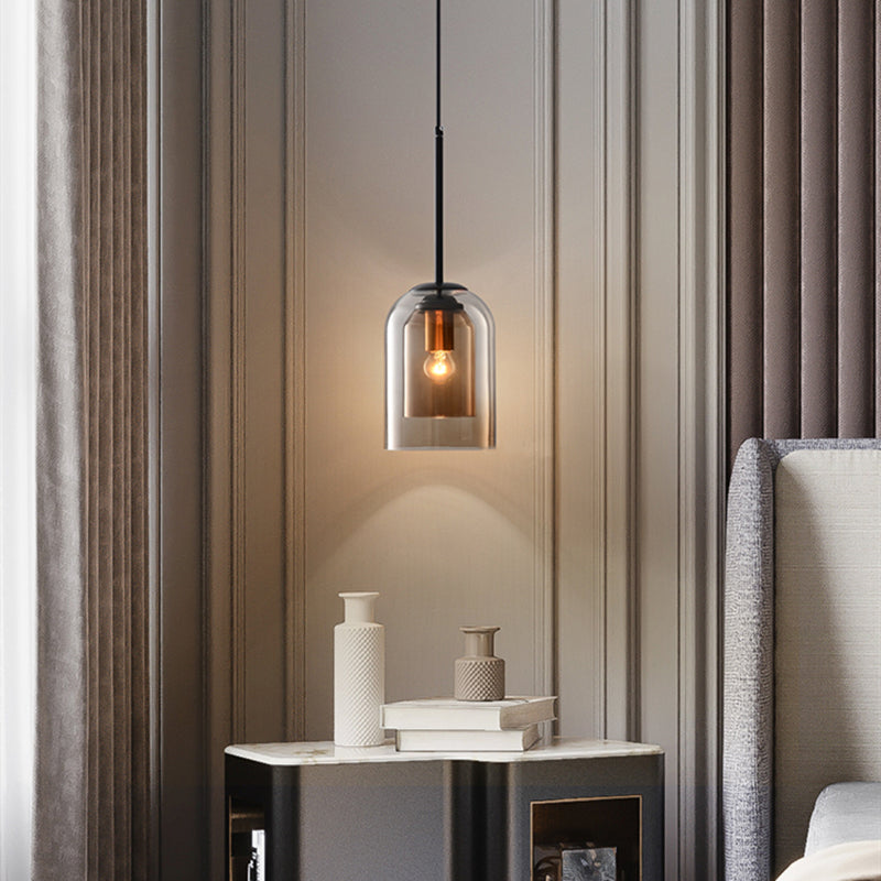 Mid-Century Double Glass Pendant Light – product photo