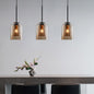 Mid-Century Double Glass Pendant Light – in a room setting