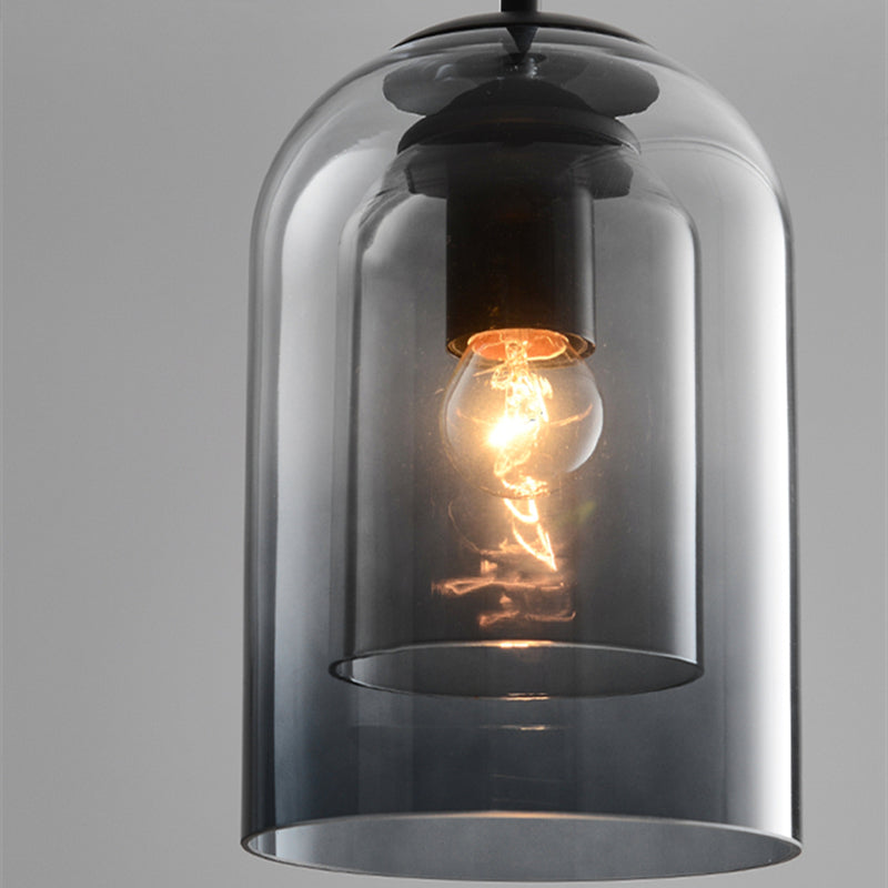Mid-Century Double Glass Pendant Light – alternative angle