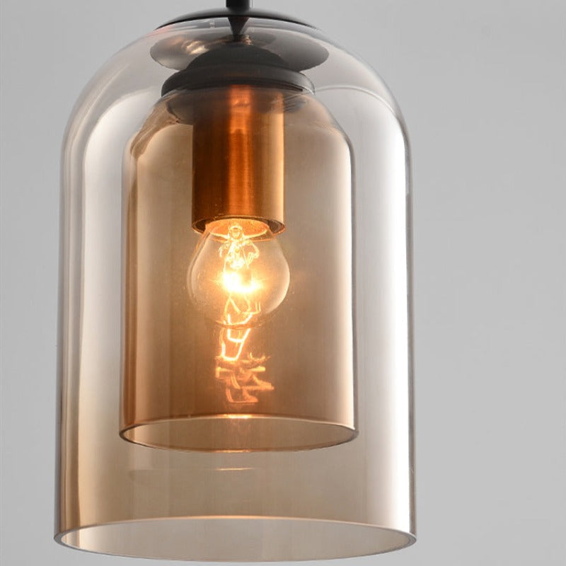 Mid-Century Double Glass Pendant Light – size overview