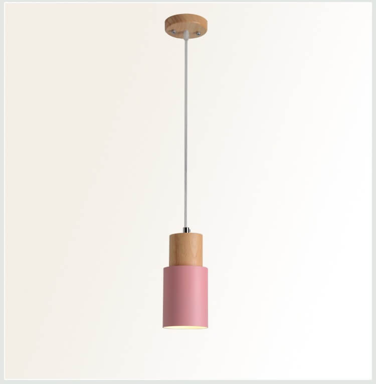 Mini Macaron Cylinder Pendant – Pink