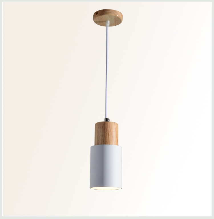 Mini Macaron Cylinder Pendant – White