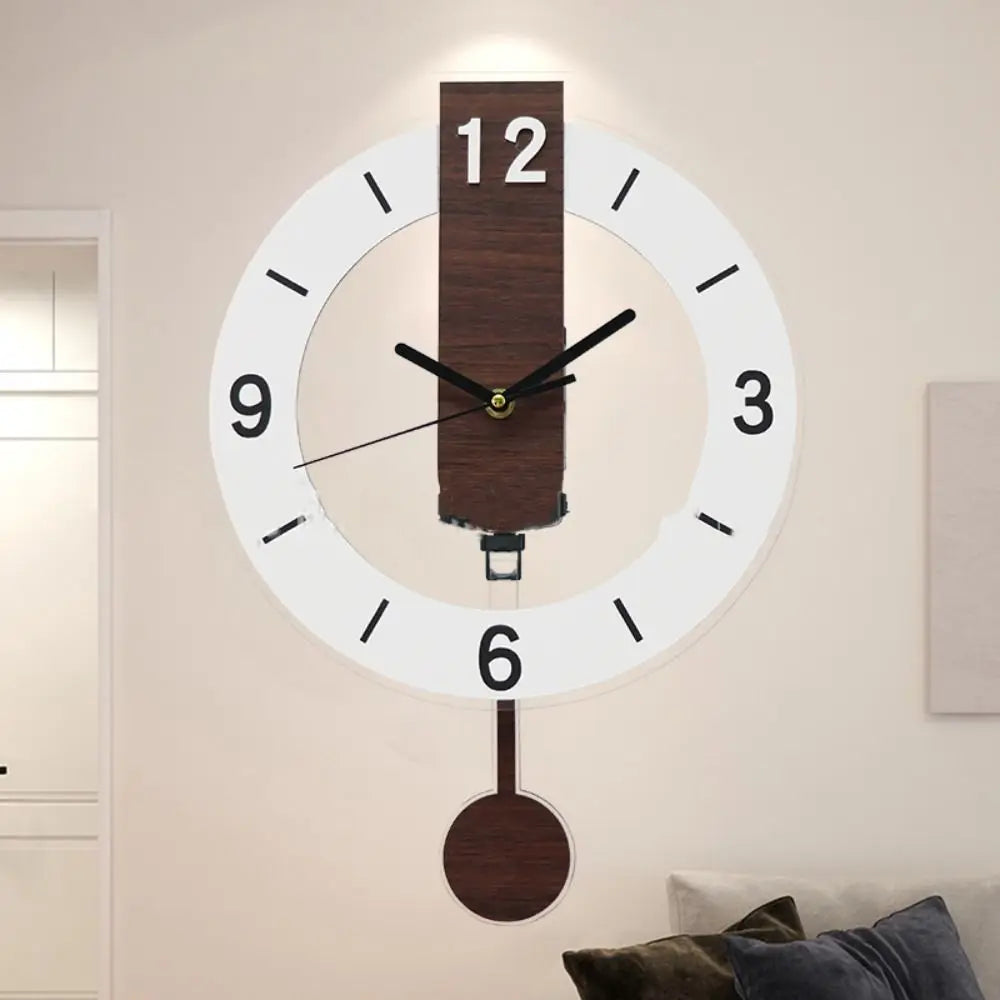 Acrylic and Wood Pendulum Clock – detail view
