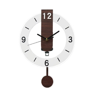 Acrylic and Wood Pendulum Clock – close-up