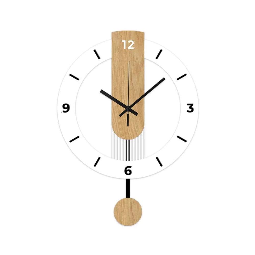 Acrylic and Wood Pendulum Clock – styled view