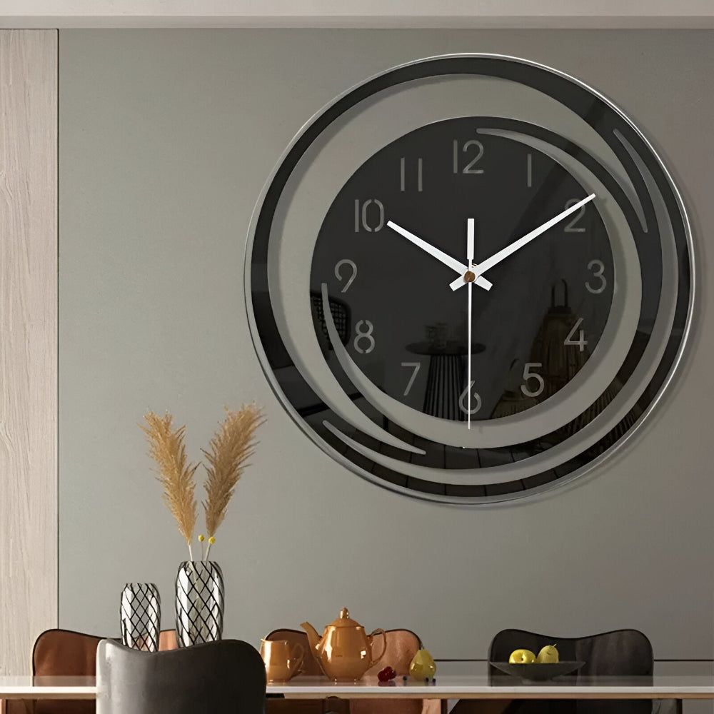 Black Acrylic Wall Clock – product photo