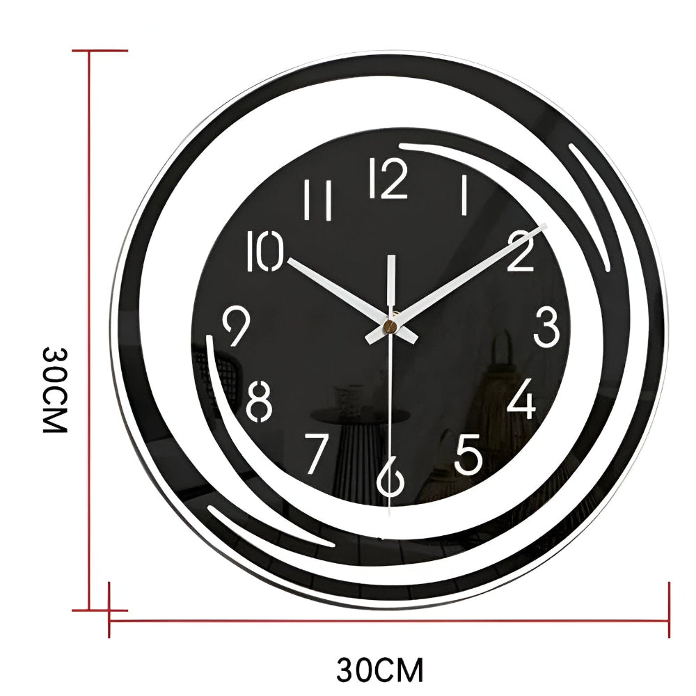 Black Acrylic Wall Clock – alternative angle