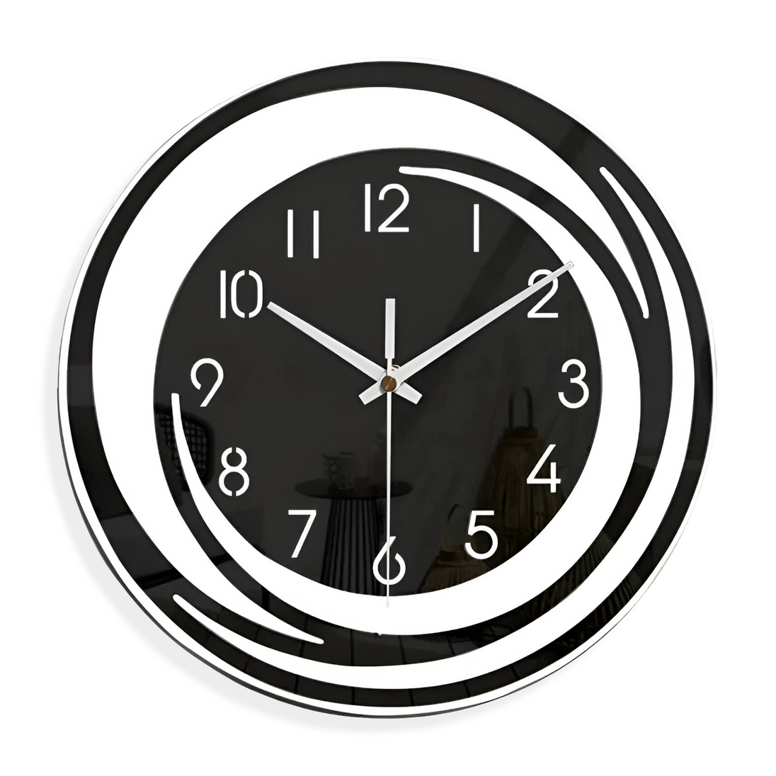 Black Acrylic Wall Clock – size overview