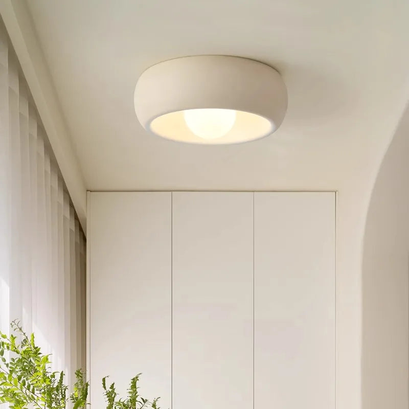 Round Flush Ceiling Light in White