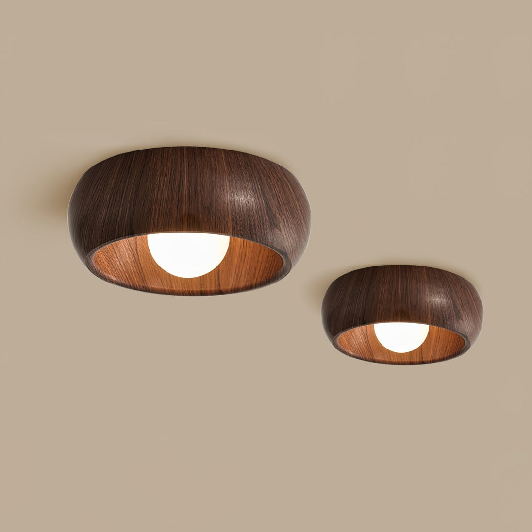Round Wooden LED Ceiling Light