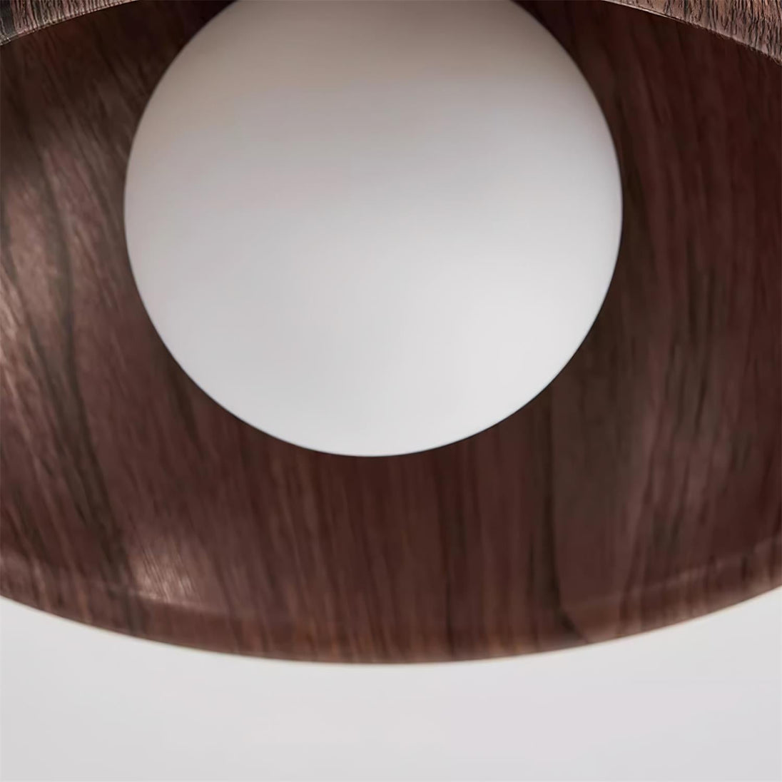 Round Wooden LED Ceiling Light – full view
