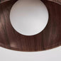 Round Wooden LED Ceiling Light – full view