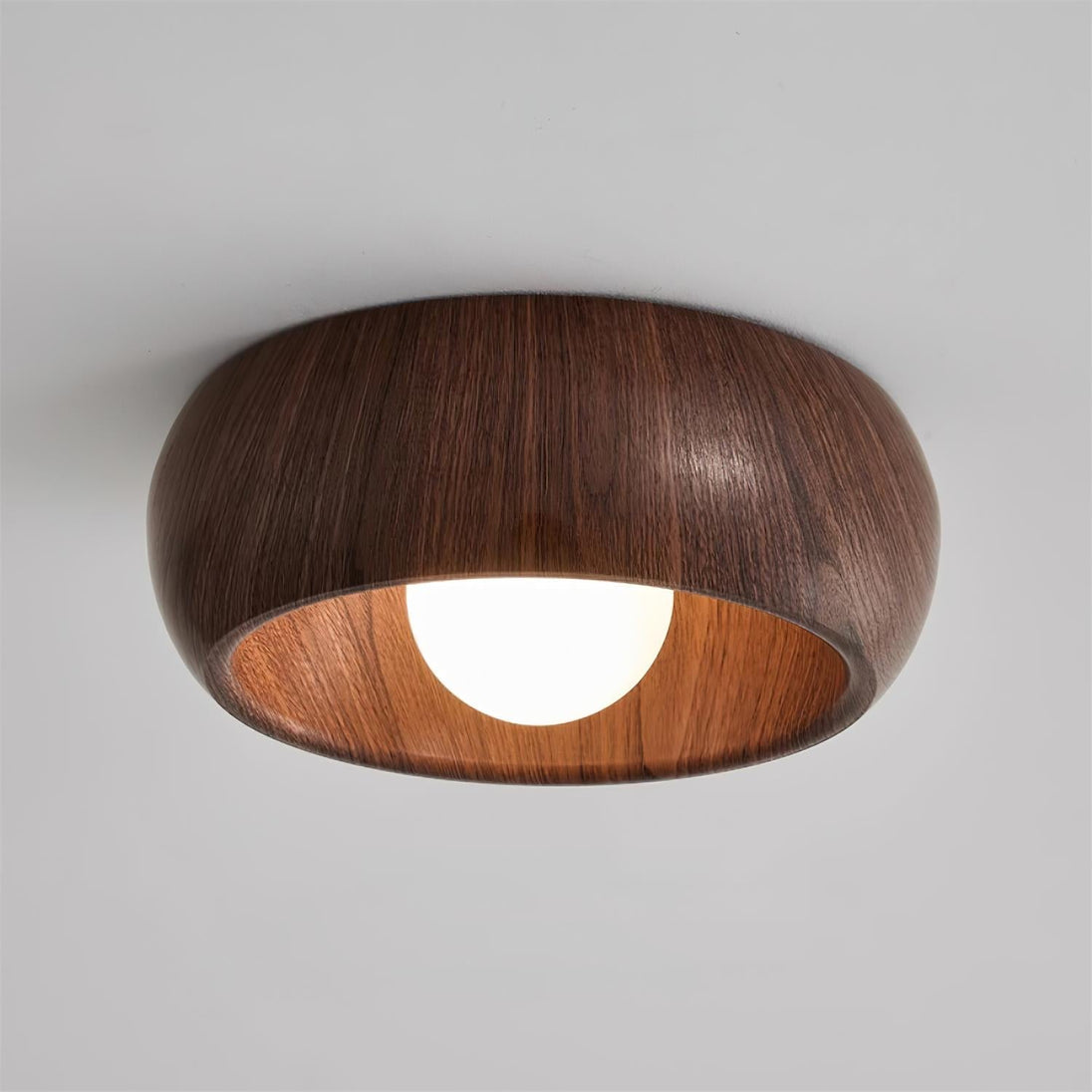 Round Wooden LED Ceiling Light – product photo