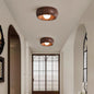 Round Wooden LED Ceiling Light – close-up