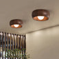 Round Wooden LED Ceiling Light – in a room setting