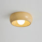 Round Wooden LED Ceiling Light in Natural Wood