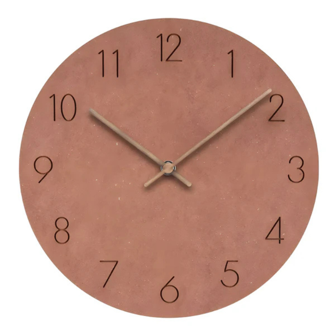 Minimalist Round Wall Clock in Orange