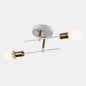 Iron 2-Light Ceiling Lamp in White Gold