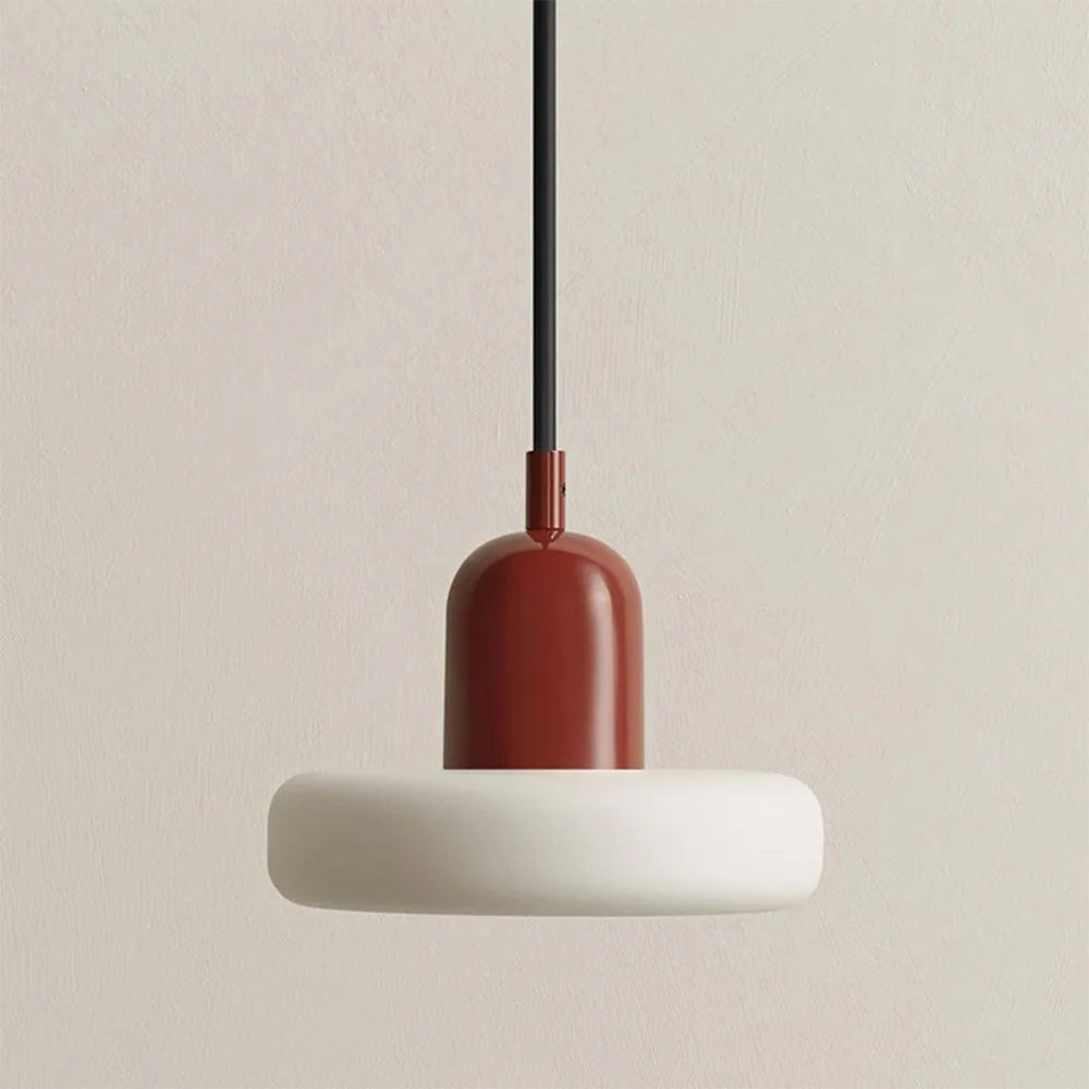 Morandi Glass Dome Pendant Light – Red