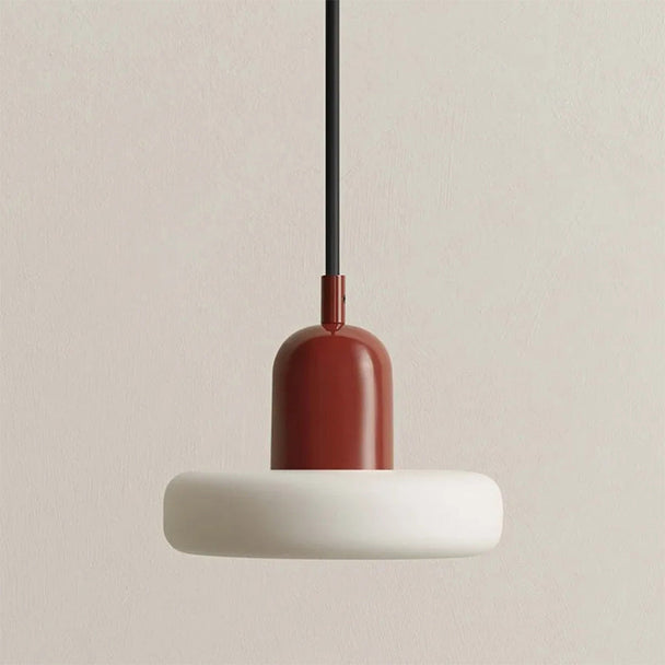 Morandi Glass Dome Pendant Light – Red