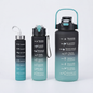 Motivational Water Bottle with Time Markings in Black/Blue
