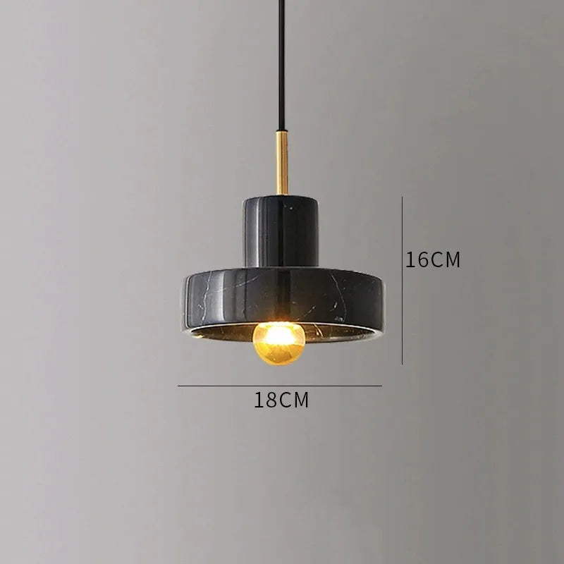 Natural Marble Pendant Lamp – Black