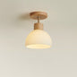 Wood and Glass Ceiling Light – close-up