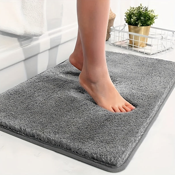 Non-Slip Geometric Bath Mat in Grey