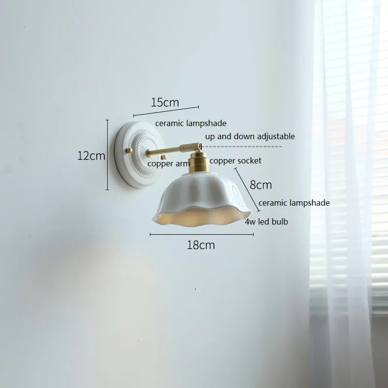 Cream Ceramic Wall Lamp – design detail
