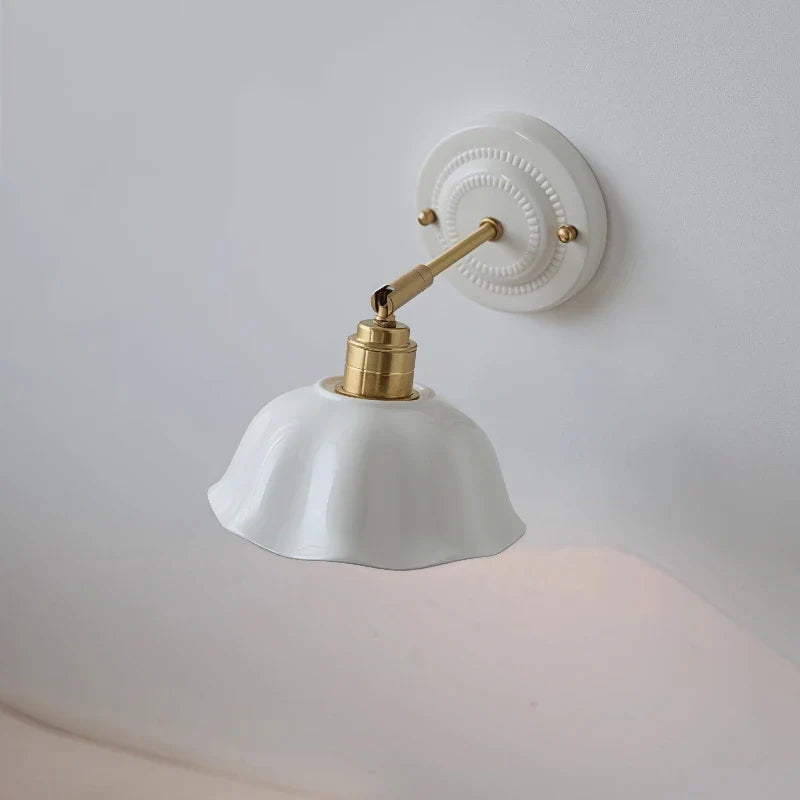 Cream Ceramic Wall Lamp – in a room setting