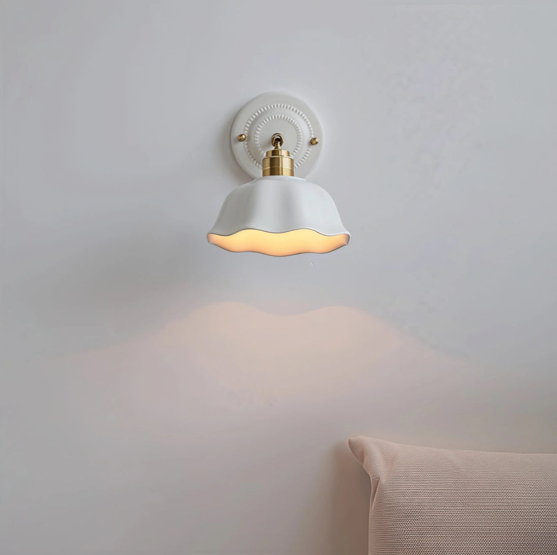 Cream Ceramic Wall Lamp – styled view