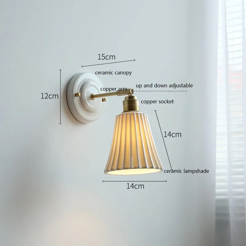 Cream Ceramic Wall Lamp – size overview
