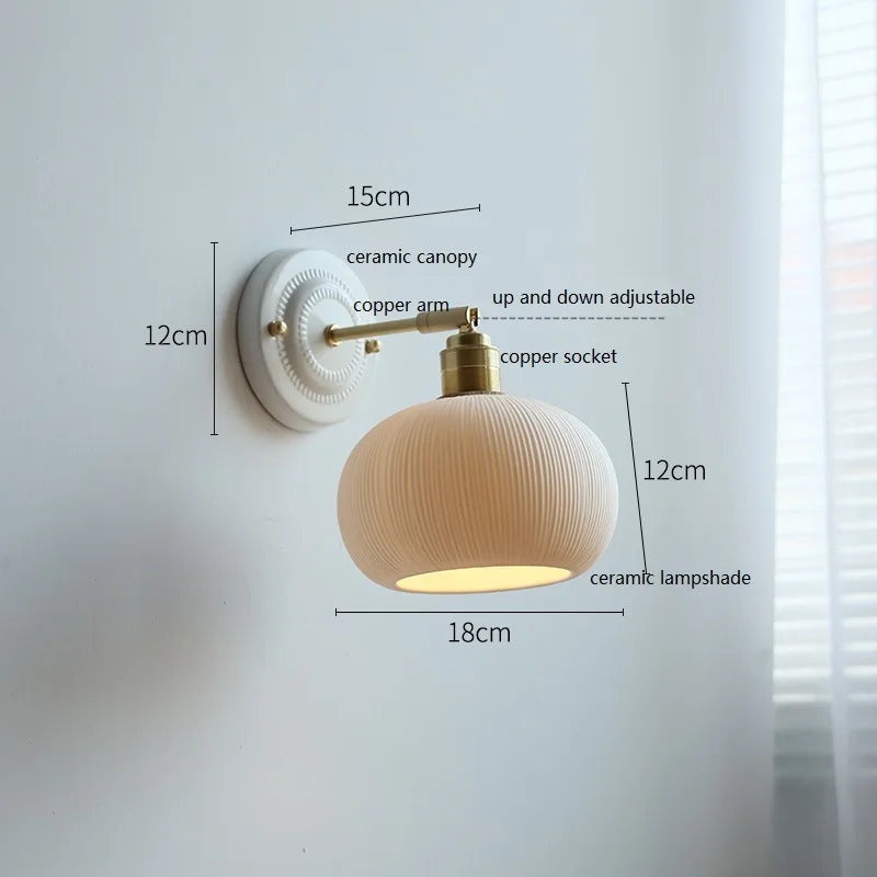 Cream Ceramic Wall Lamp – lifestyle photo
