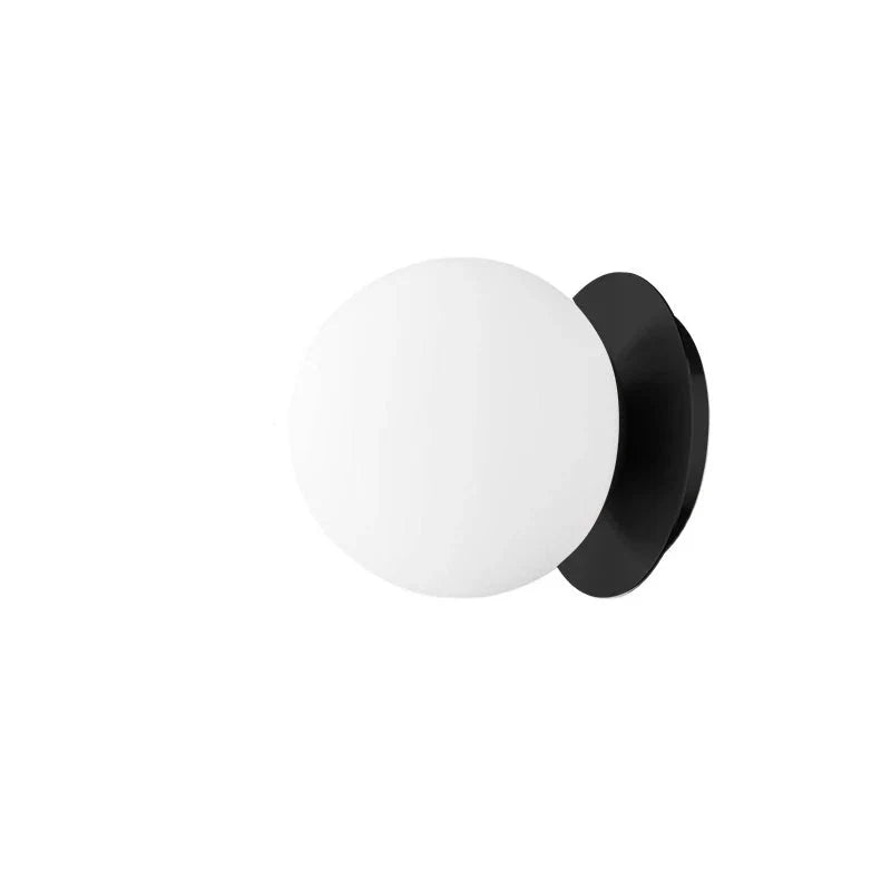 Glass Globe Wall Light in Black