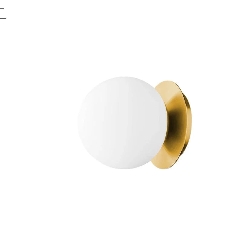 Glass Globe Wall Light in Gold