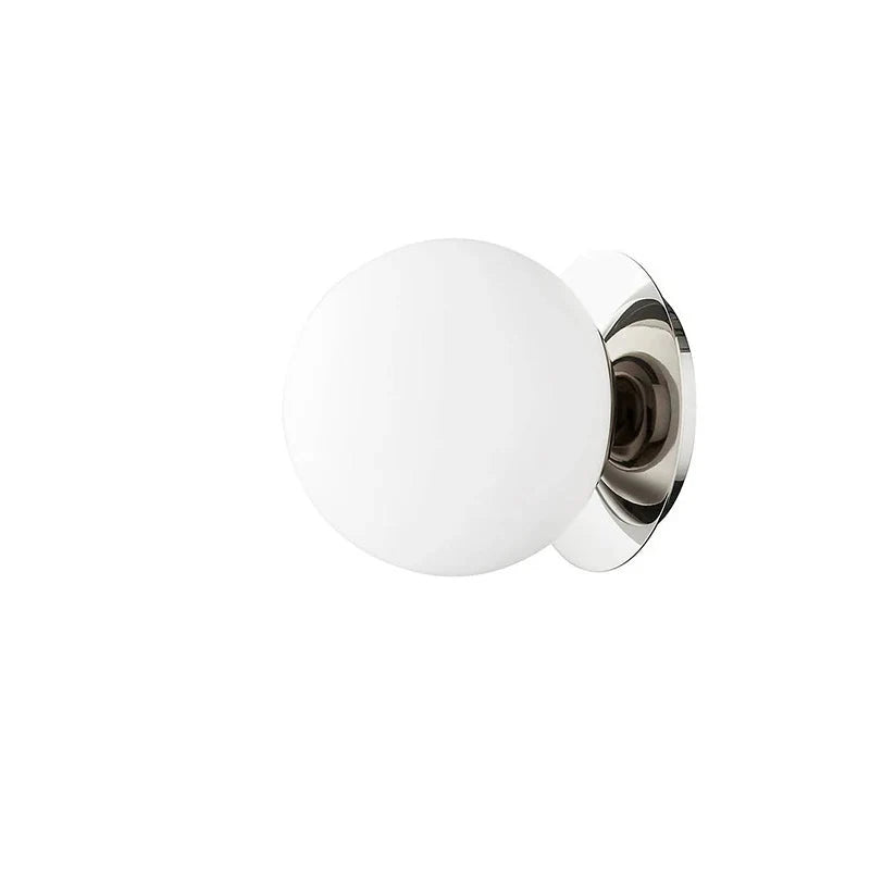 Glass Globe Wall Light in Silver