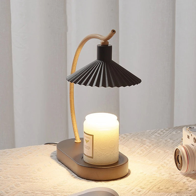 Metal and Wood Candle Warmer Lamp – product photo