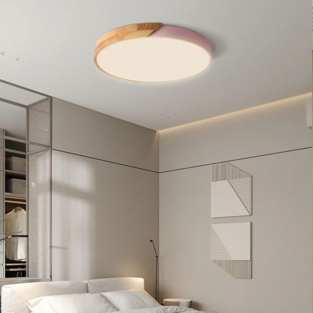 Metal and Wood LED Ceiling Light – alternative angle