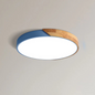 Metal and Wood LED Ceiling Light in Blue