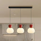 Pumpkin Glass Pendant Light in Red – product photo