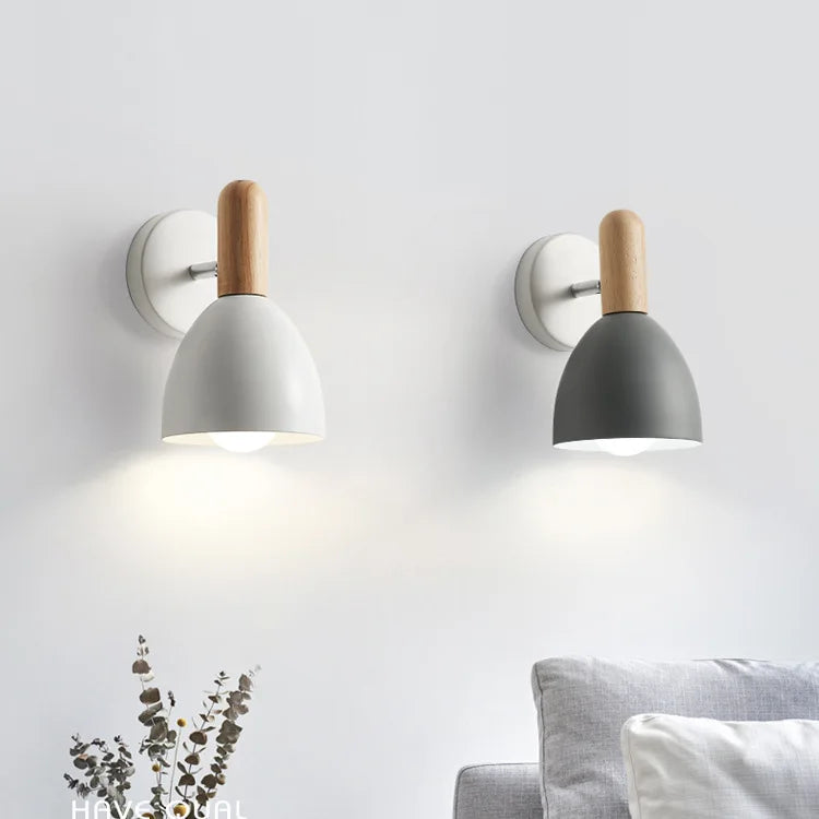 Nordic Wood and Metal Wall Lamp