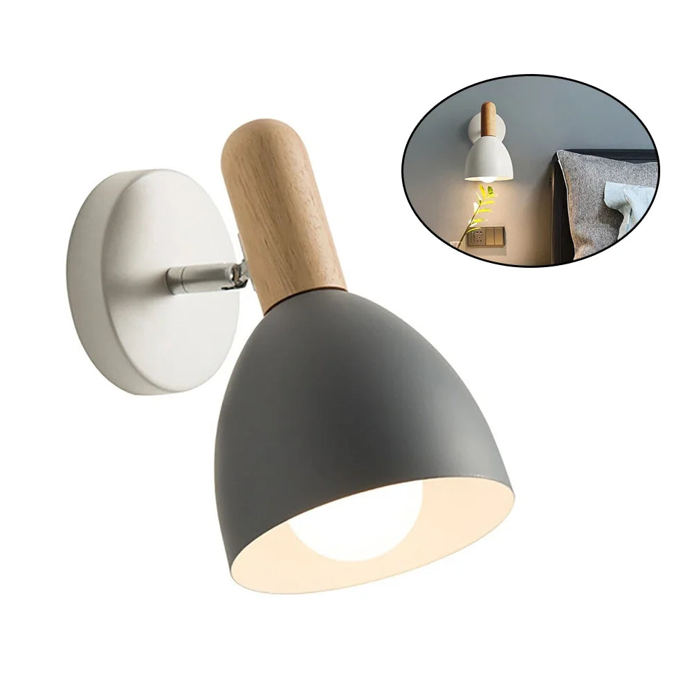Nordic Wood and Metal Wall Lamp