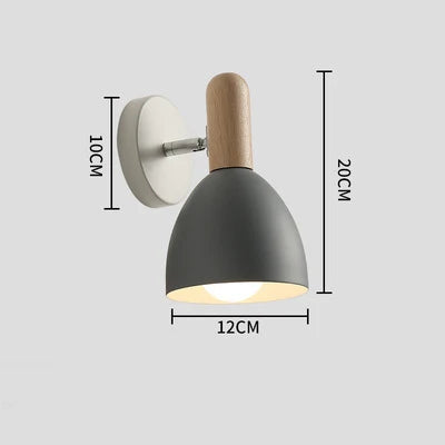 Nordic Wood and Metal Wall Lamp – Grey