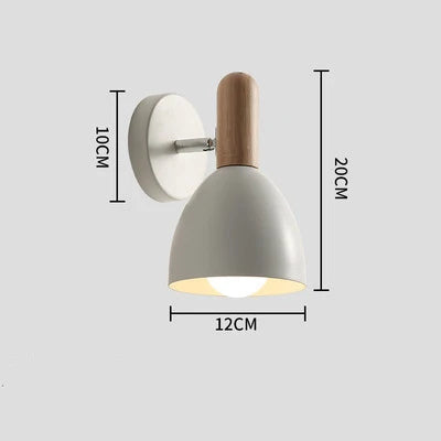 Nordic Wood and Metal Wall Lamp – White