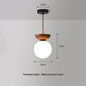 Opal Glass Globe Light with Wood Finish – Walnut – Pendant