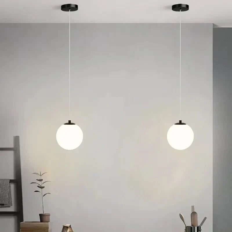 Opal Glass Globe Pendant Light