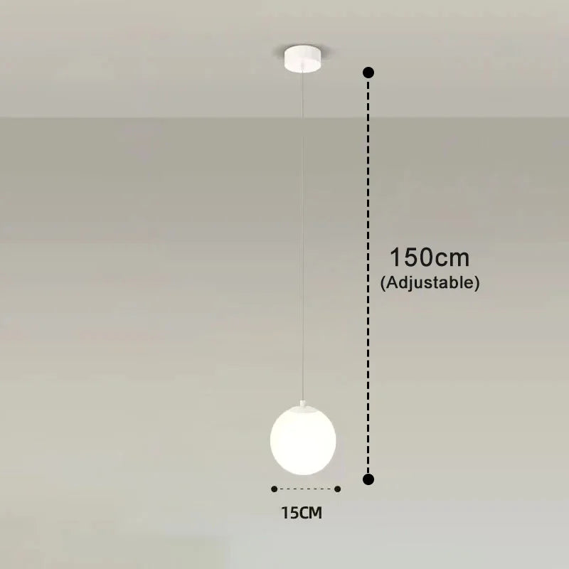 Opal Glass Globe Pendant Light – White – 1 Globe